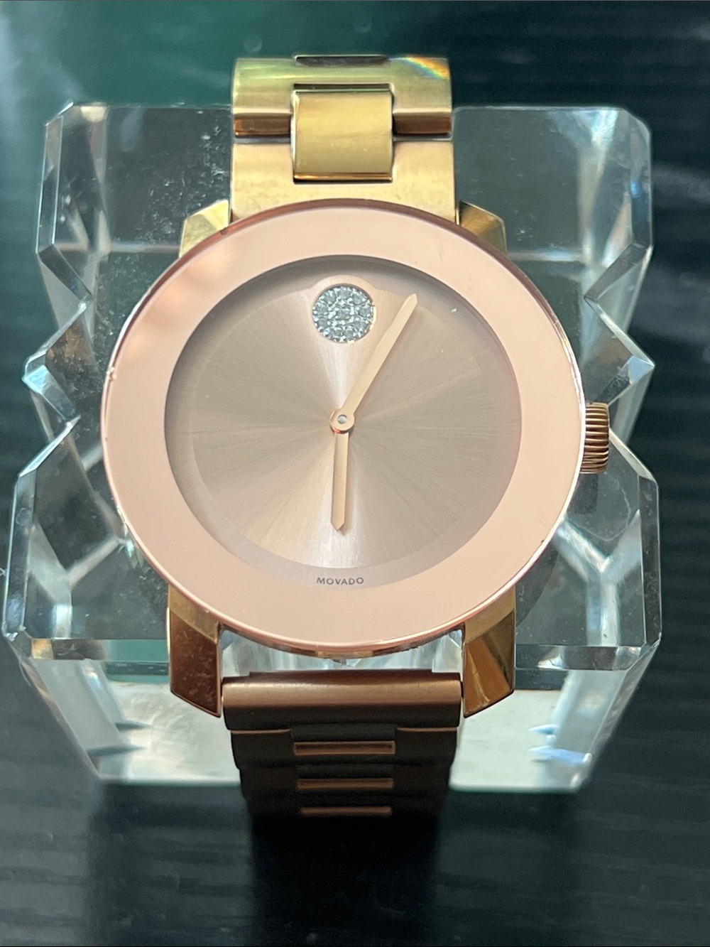 MOVADO BOLD Two Tone Rose Gold and Goldtone Stainless Steel Watch